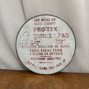 Vintage Pro-Tex Metal Kitchen‎ Hot Pad Trivet Diner Antique Stove Top Burner Pad